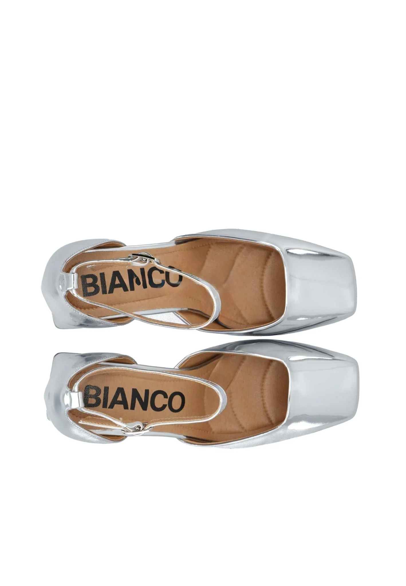 Biajoyce D'Orsay Pump Faux Leather Silver Mirror - Image 5