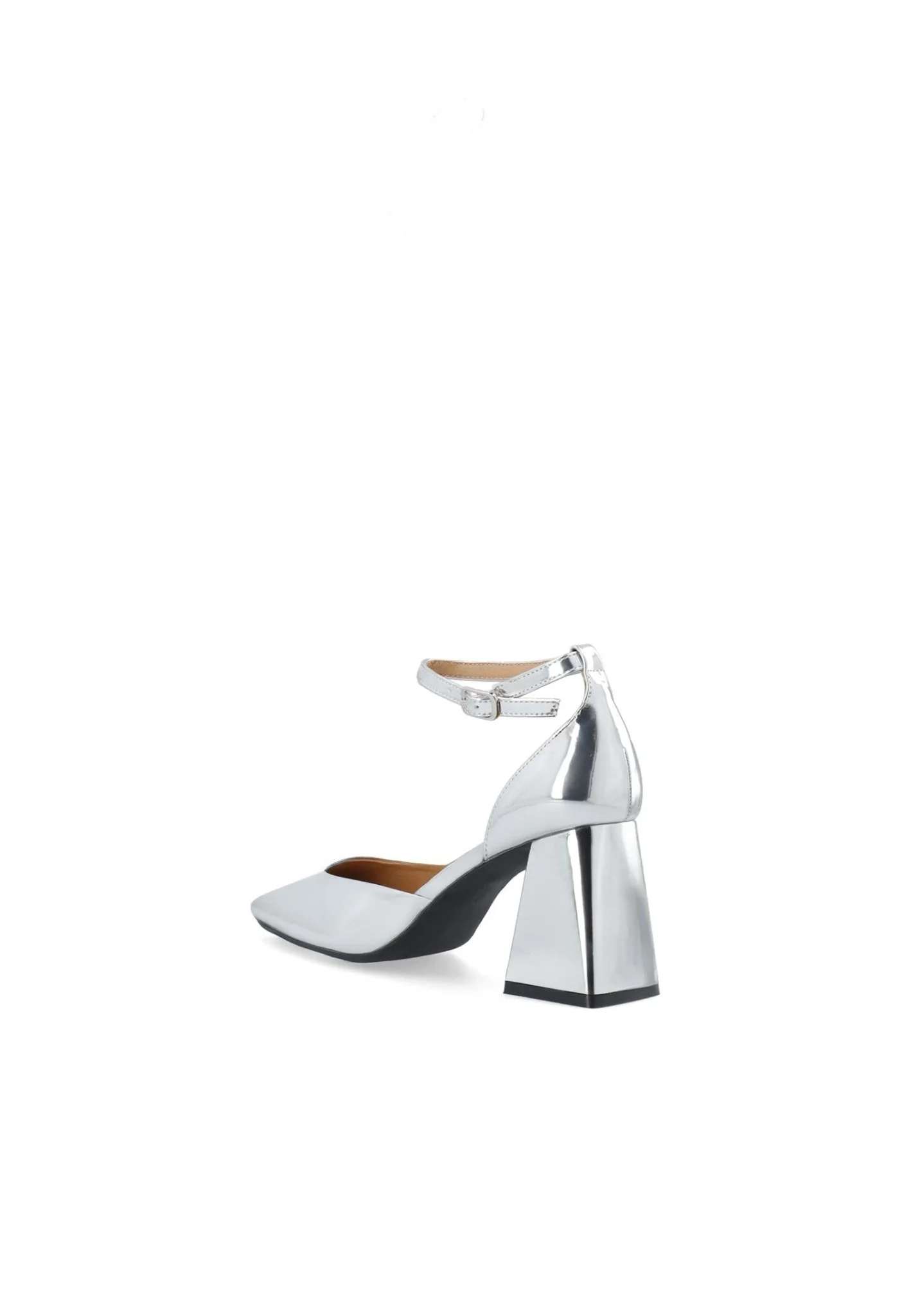 Biajoyce D'Orsay Pump Faux Leather Silver Mirror - Image 9