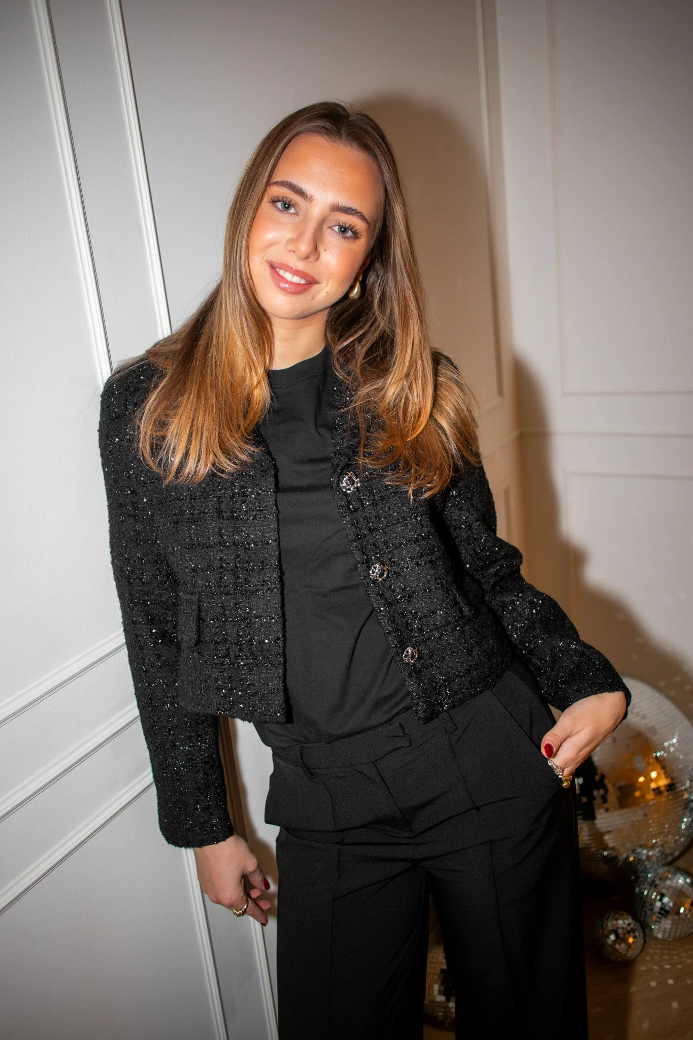 Blazer Tweeded Black - Image 3
