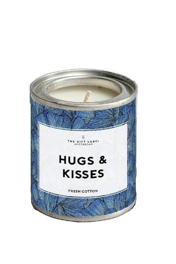 Hugs And Kisses Tin Candle - Fresh Cotton Blue - Image 2