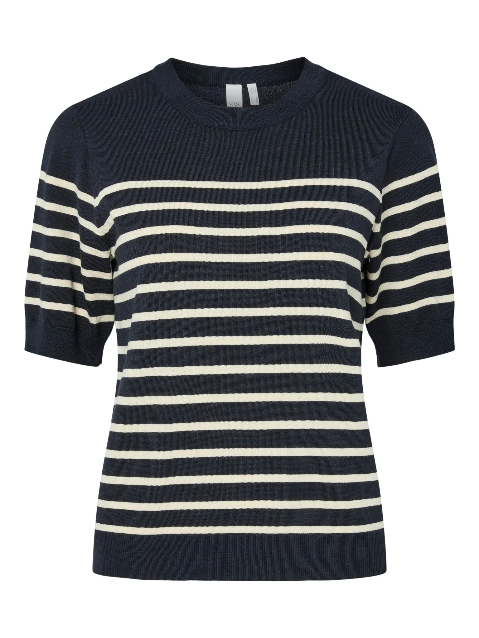 Lena Ss Knit Pullover Navy Blazer Birch - Image 2