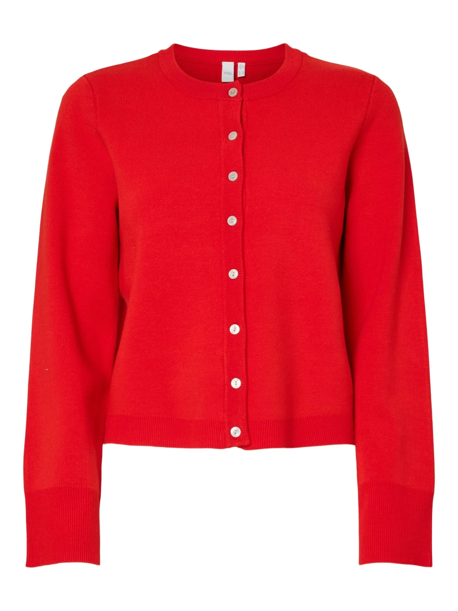 Elena Ls Knit Cardigan Fiery Red - Image 2