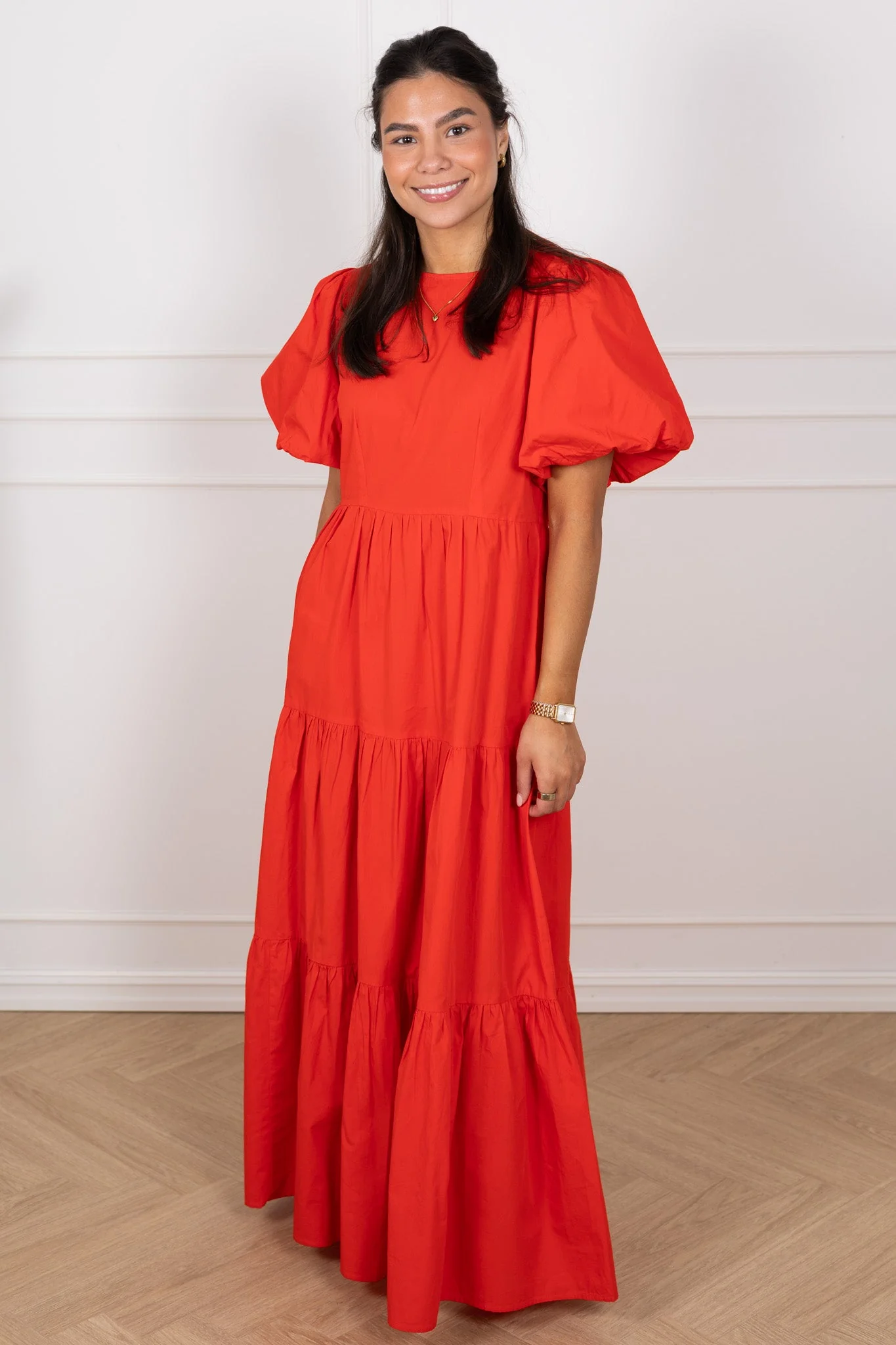 Colea Ss Ankle Dress Fiery Red - Image 3