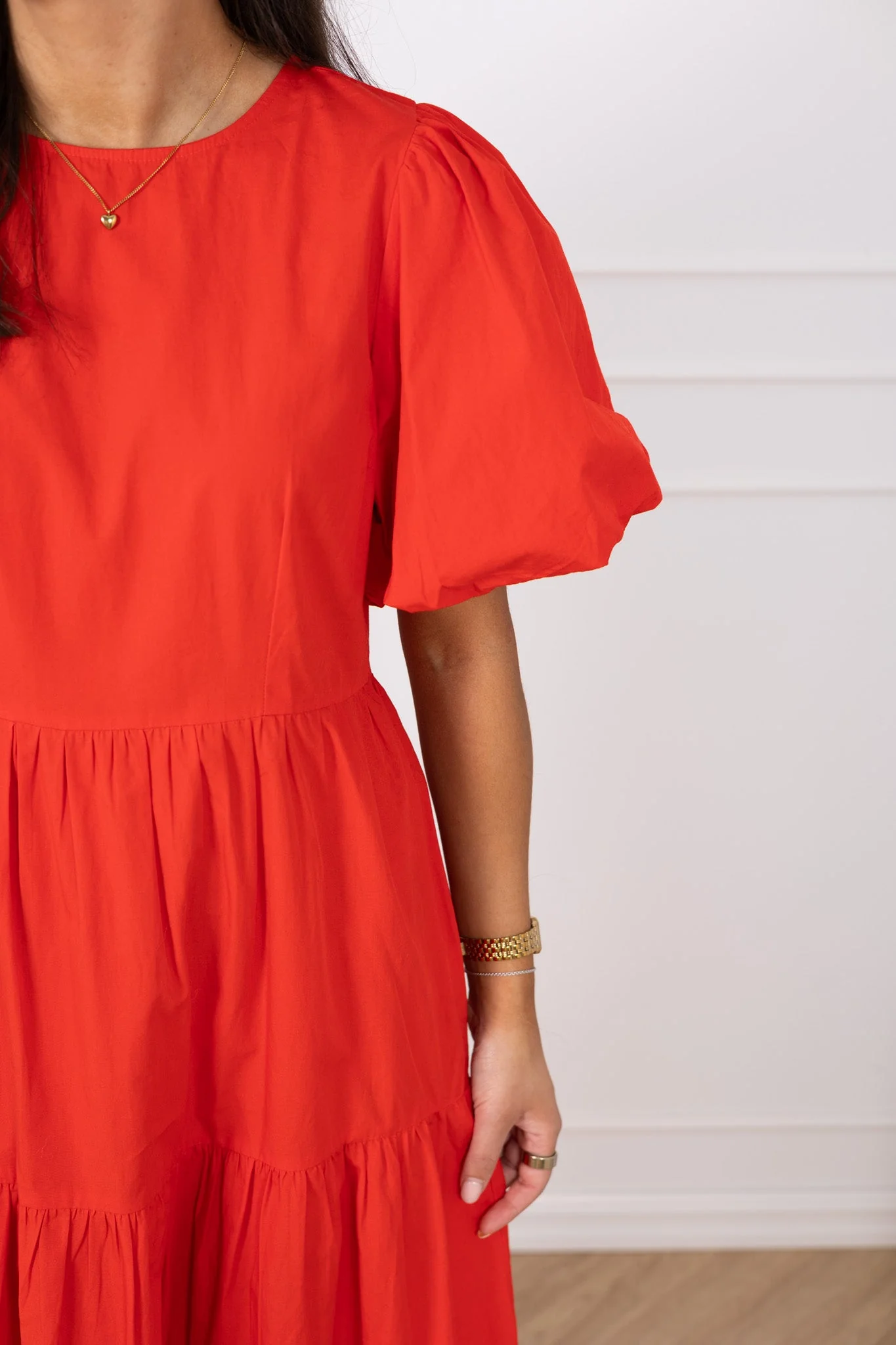 Colea Ss Ankle Dress Fiery Red - Image 7