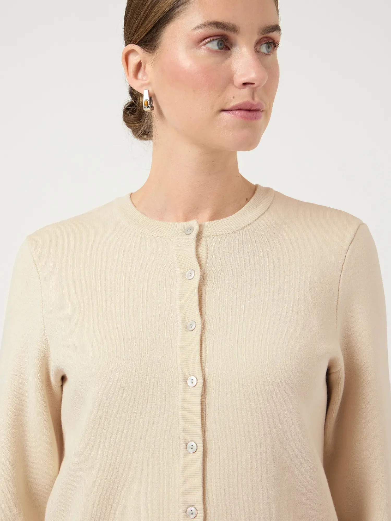 Elena Ls Knit Cardigan Birch - Image 10