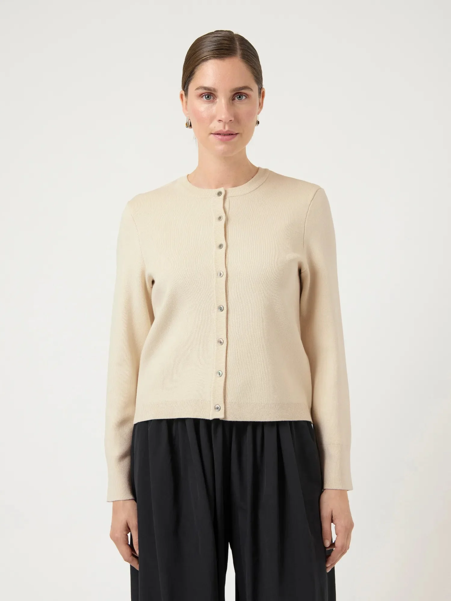 Elena Ls Knit Cardigan Birch - Image 8