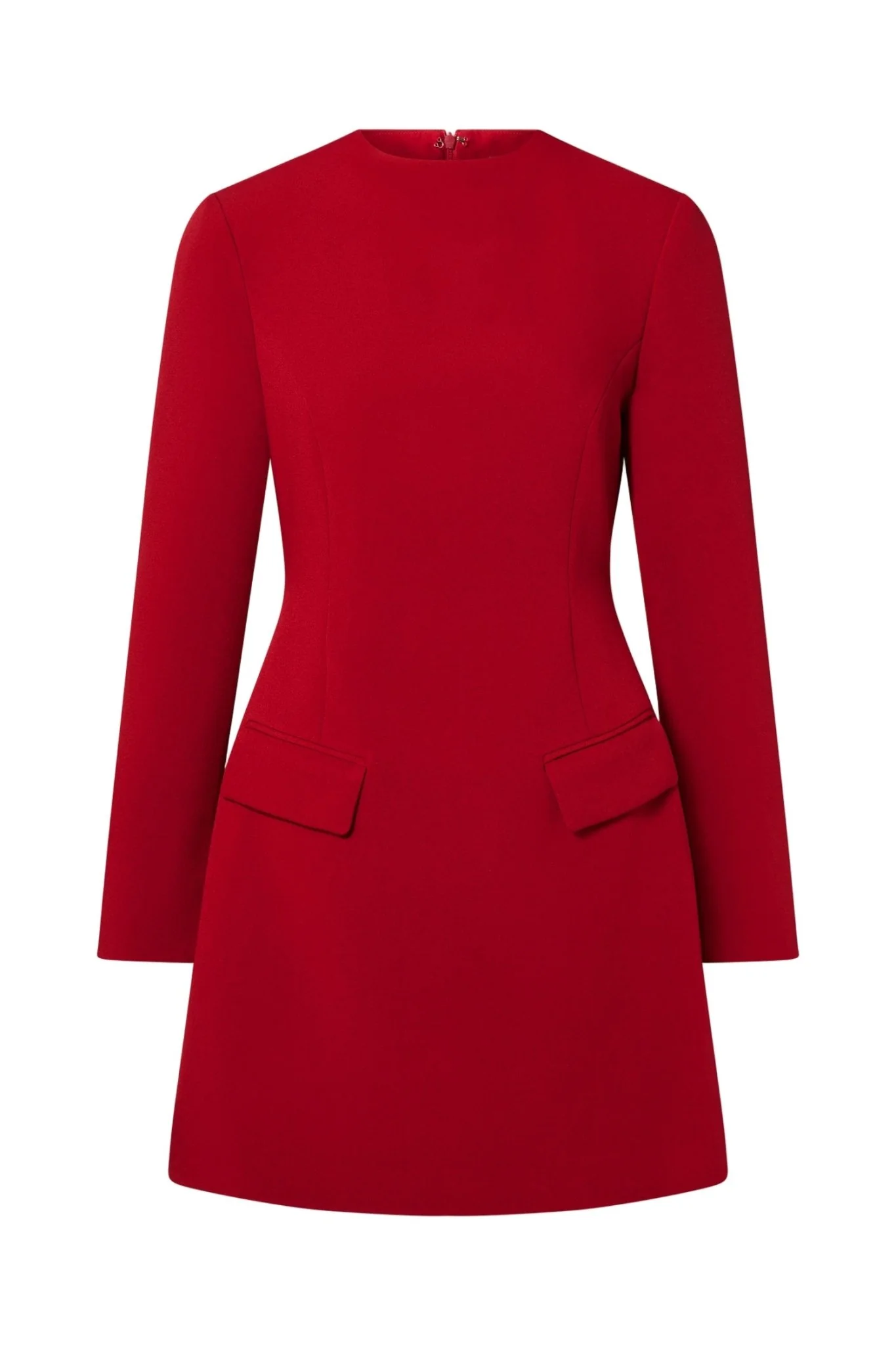 Leanna High Neck Mini Dress Deep Red - Image 2