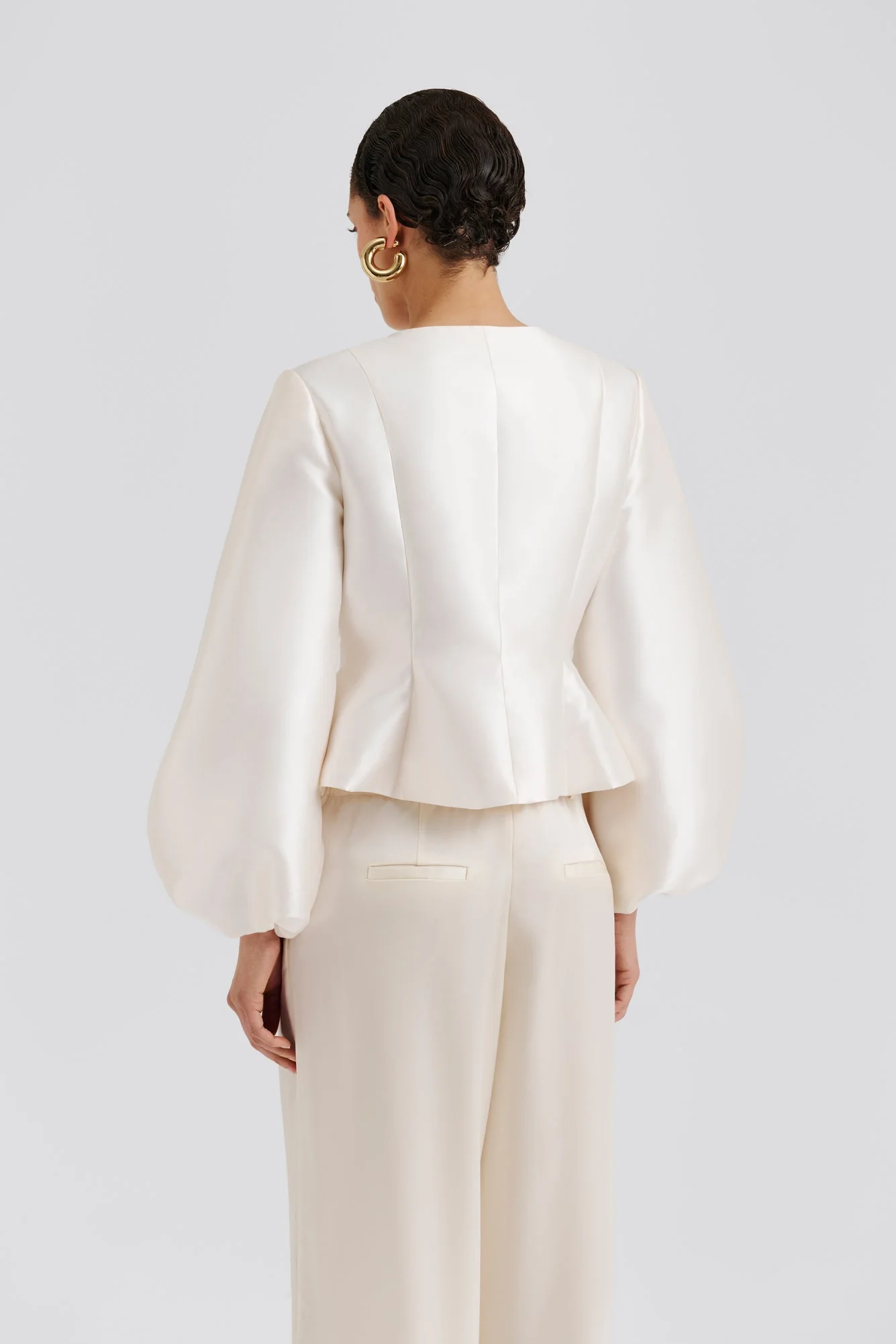 Vendela Balloon Sleeve Blouse Ivory - Image 6