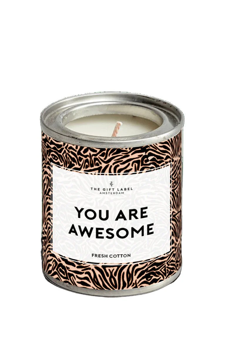 Candle Tin - You Are Awesome - Fresh Cotton Pink