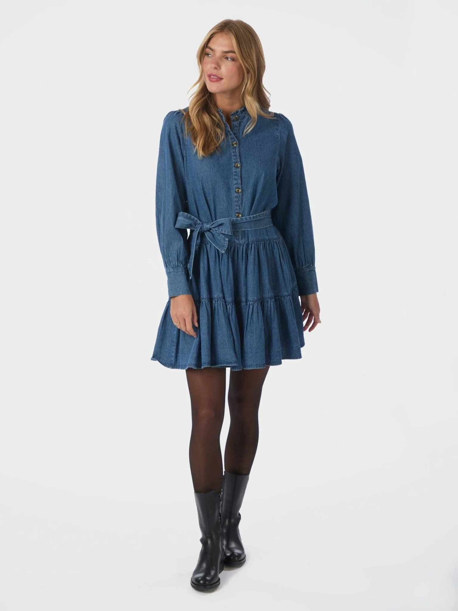 Latifana Denim Dress Blue - Image 4