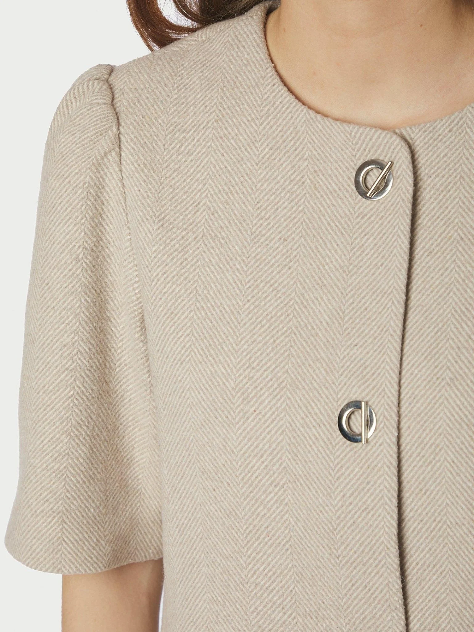 Xanthe Light Herringbone Blazer Sand - Image 11