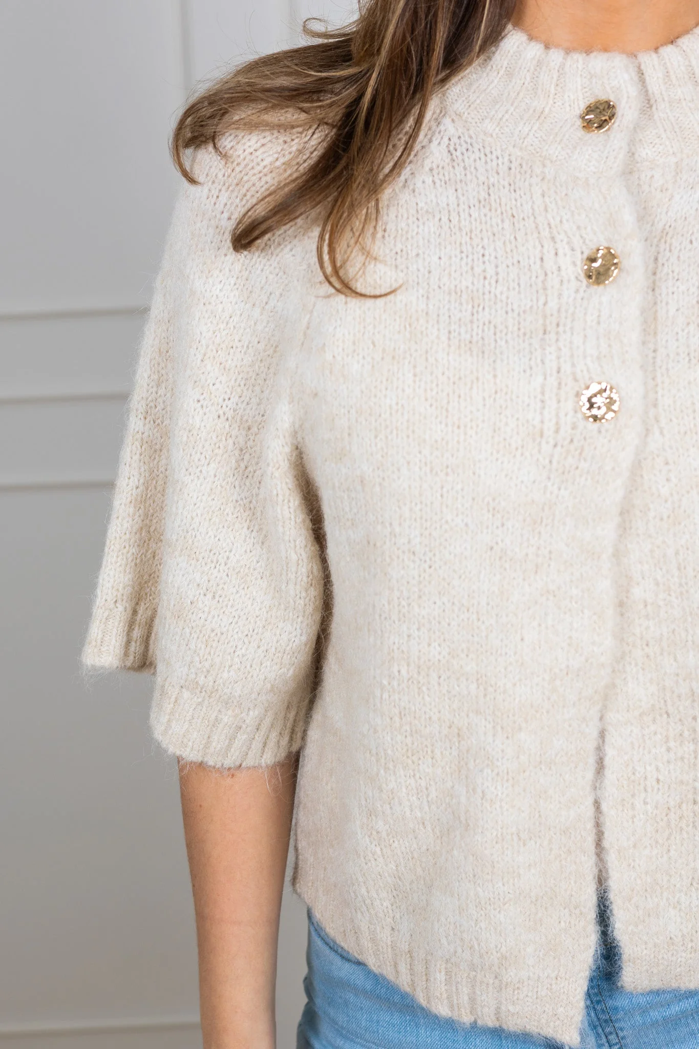 Benuta Fluffy Knit Cardigan Off White - Image 6