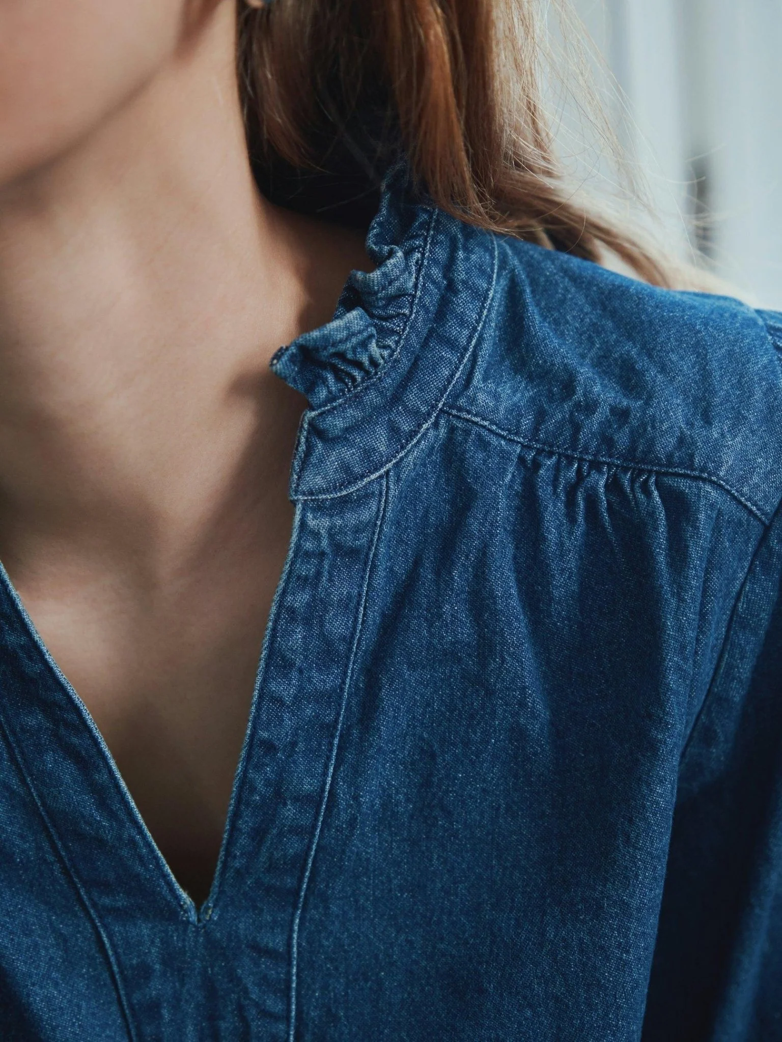 Emmeline Denim Blouse Dark Blue - Image 9
