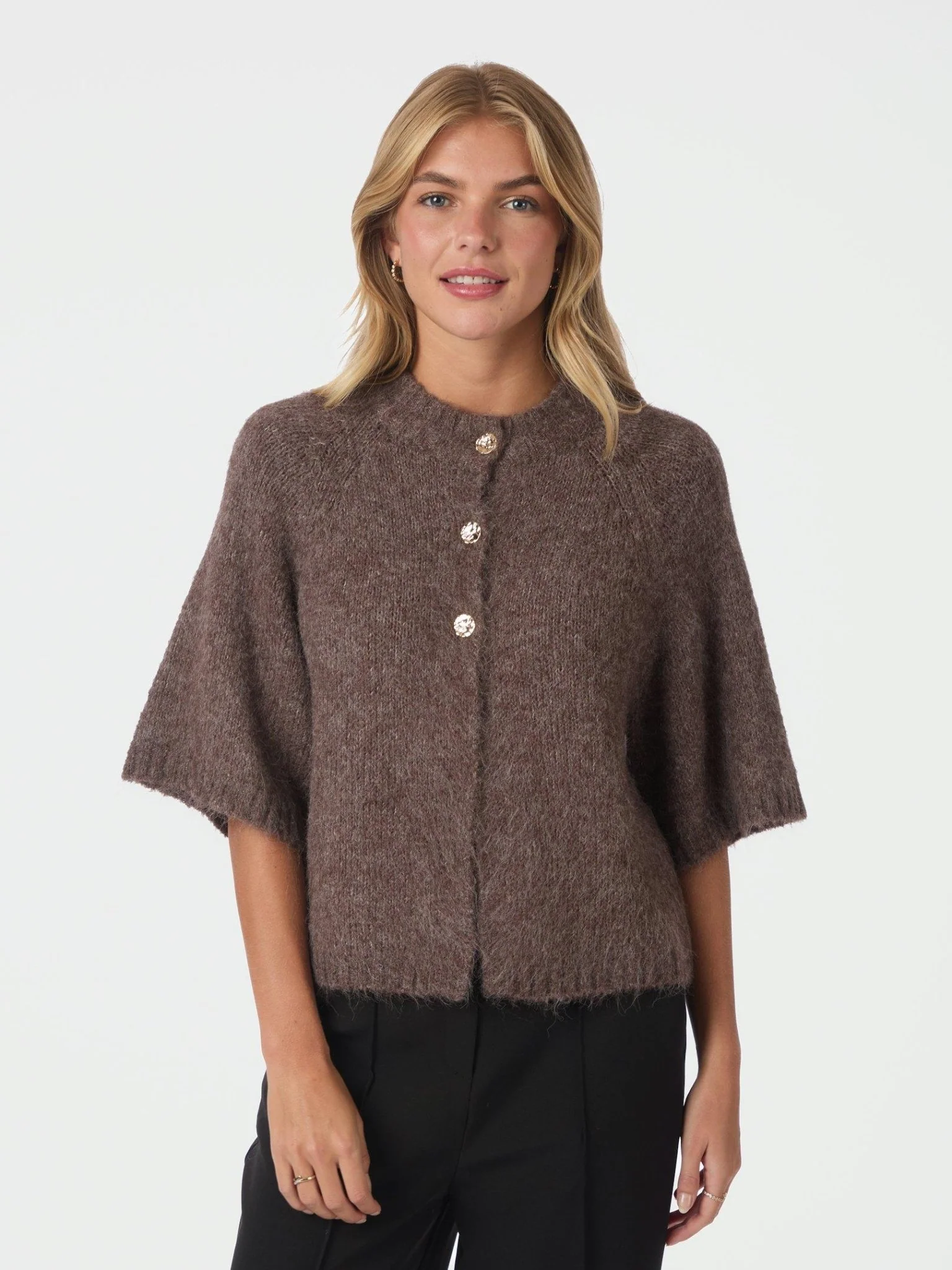 Benuta Fluffy Knit Cardigan Light Brown - Image 5