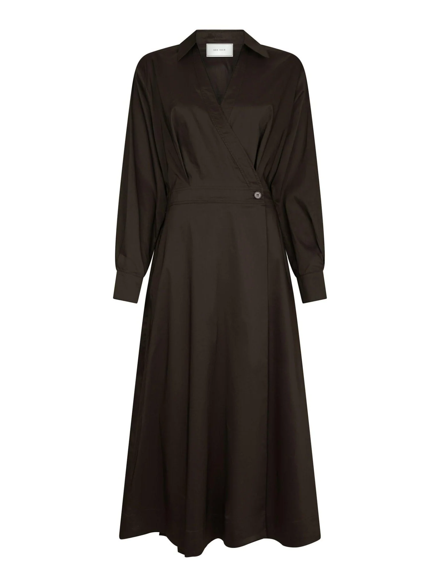 Ottana Poplin Dress Chocolate Brown - Image 2