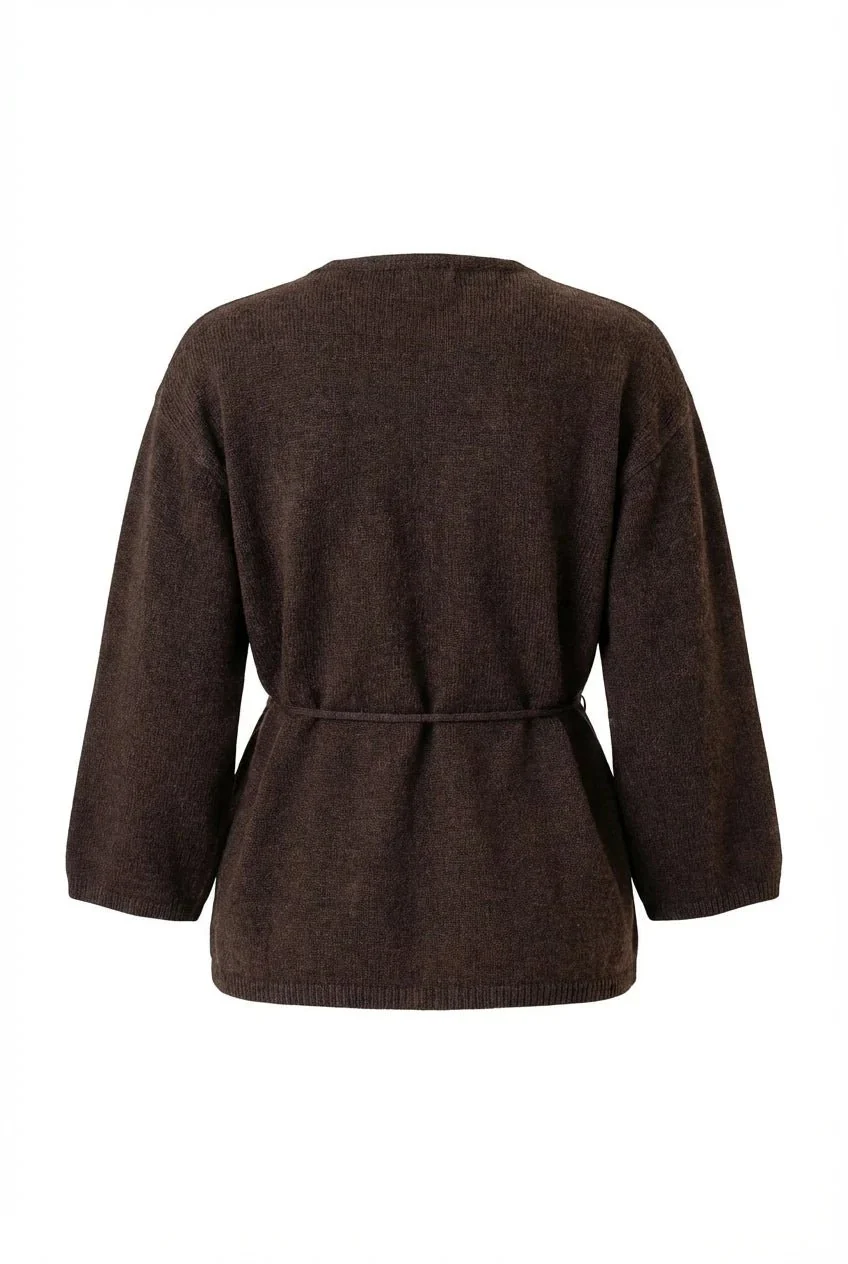 Anne Cardigan Dark Brown - Image 10