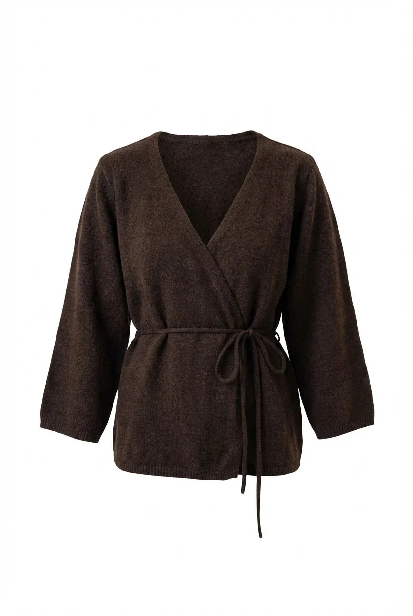 Anne Cardigan Dark Brown - Image 2