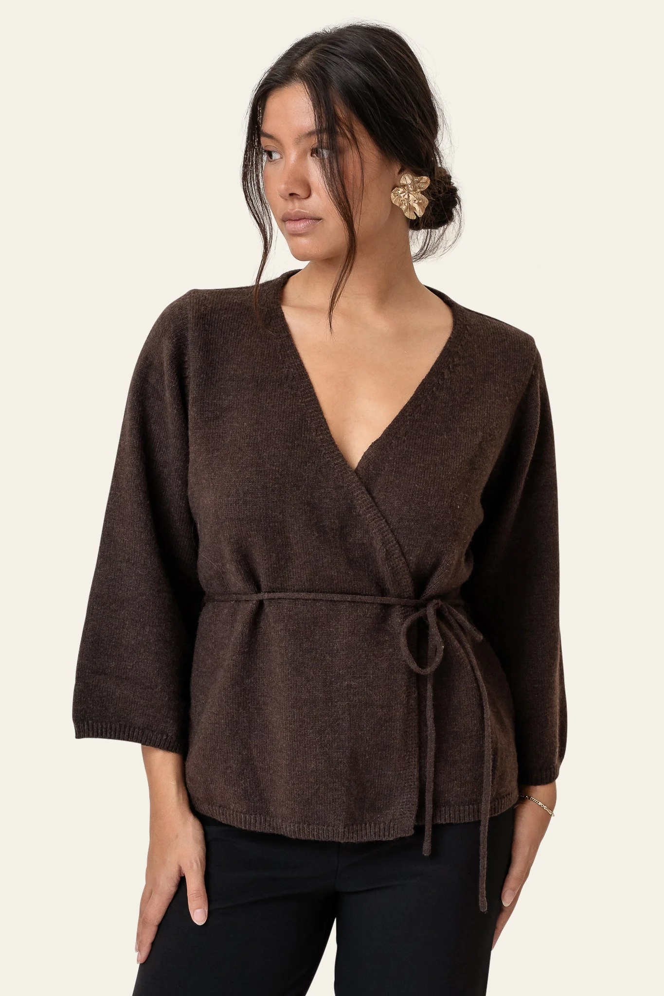 Anne Cardigan Dark Brown - Image 6