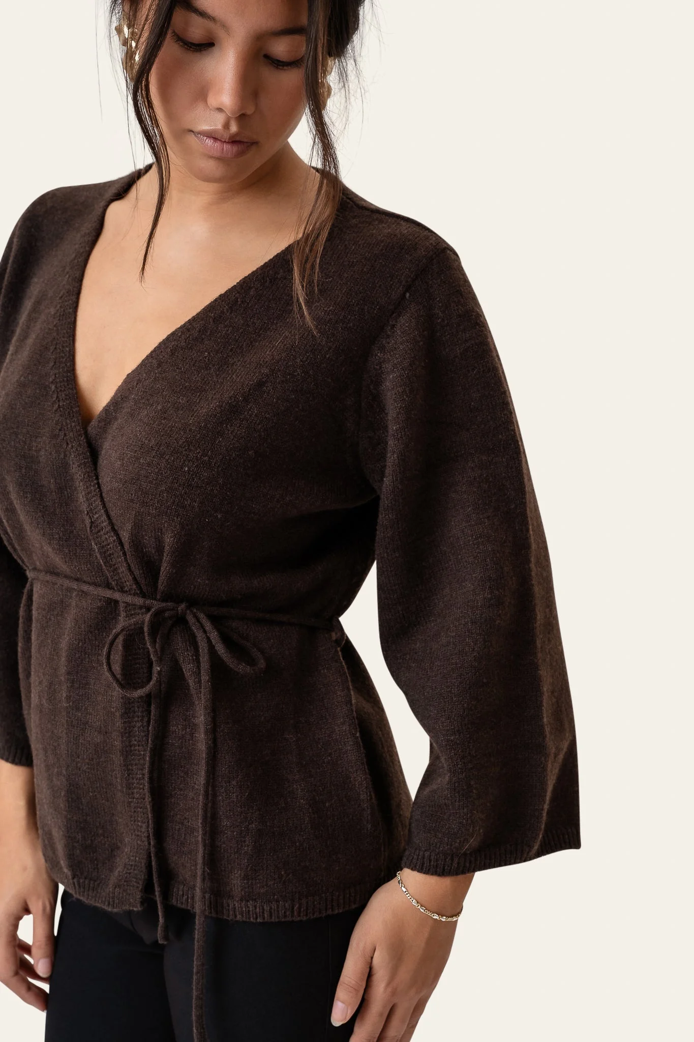 Anne Cardigan Dark Brown - Image 7