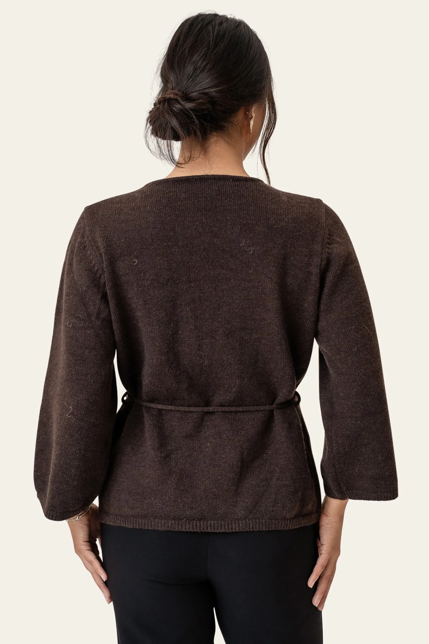 Anne Cardigan Dark Brown - Image 8