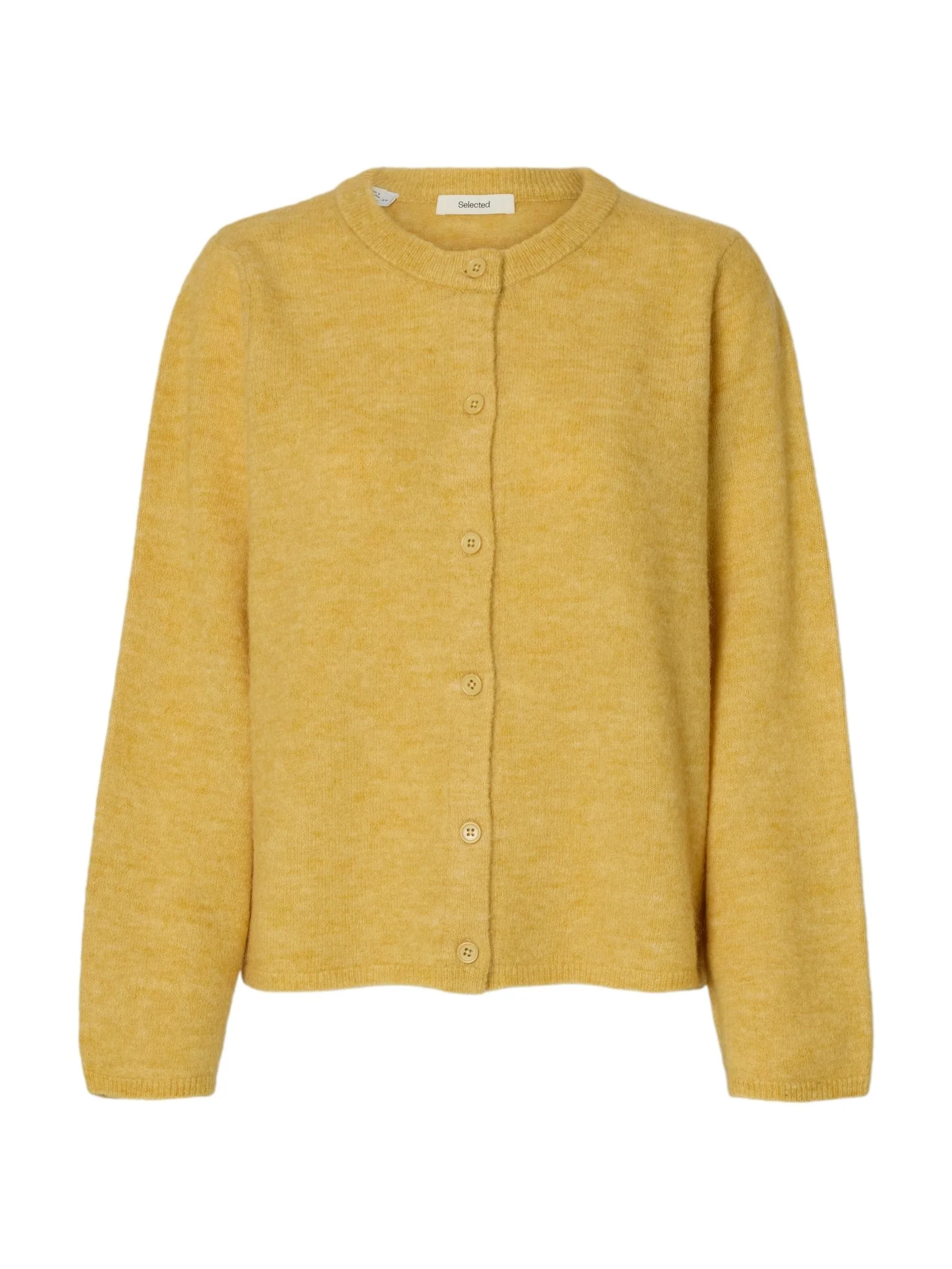 Lulu New Ls Knit Cardigan Ochre Melange - Image 2