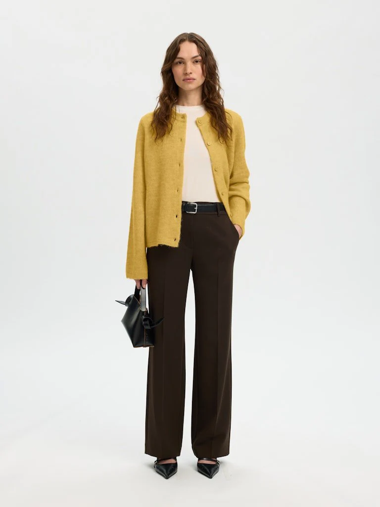 Lulu New Ls Knit Cardigan Ochre Melange - Image 9
