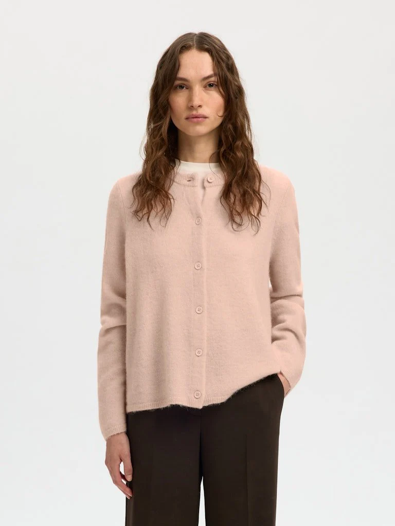 Lulu New Ls Knit Cardigan Pale Dogwood Melange - Image 10
