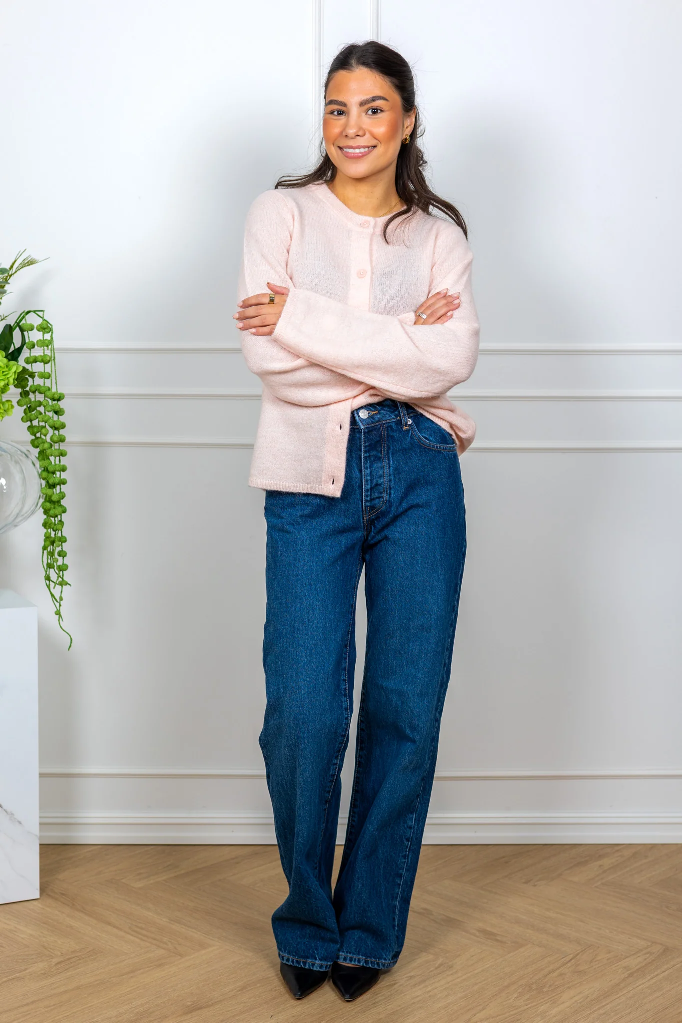 Lulu New Ls Knit Cardigan Pale Dogwood Melange - Image 6