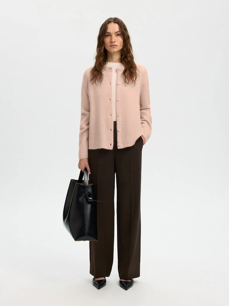 Lulu New Ls Knit Cardigan Pale Dogwood Melange - Image 9