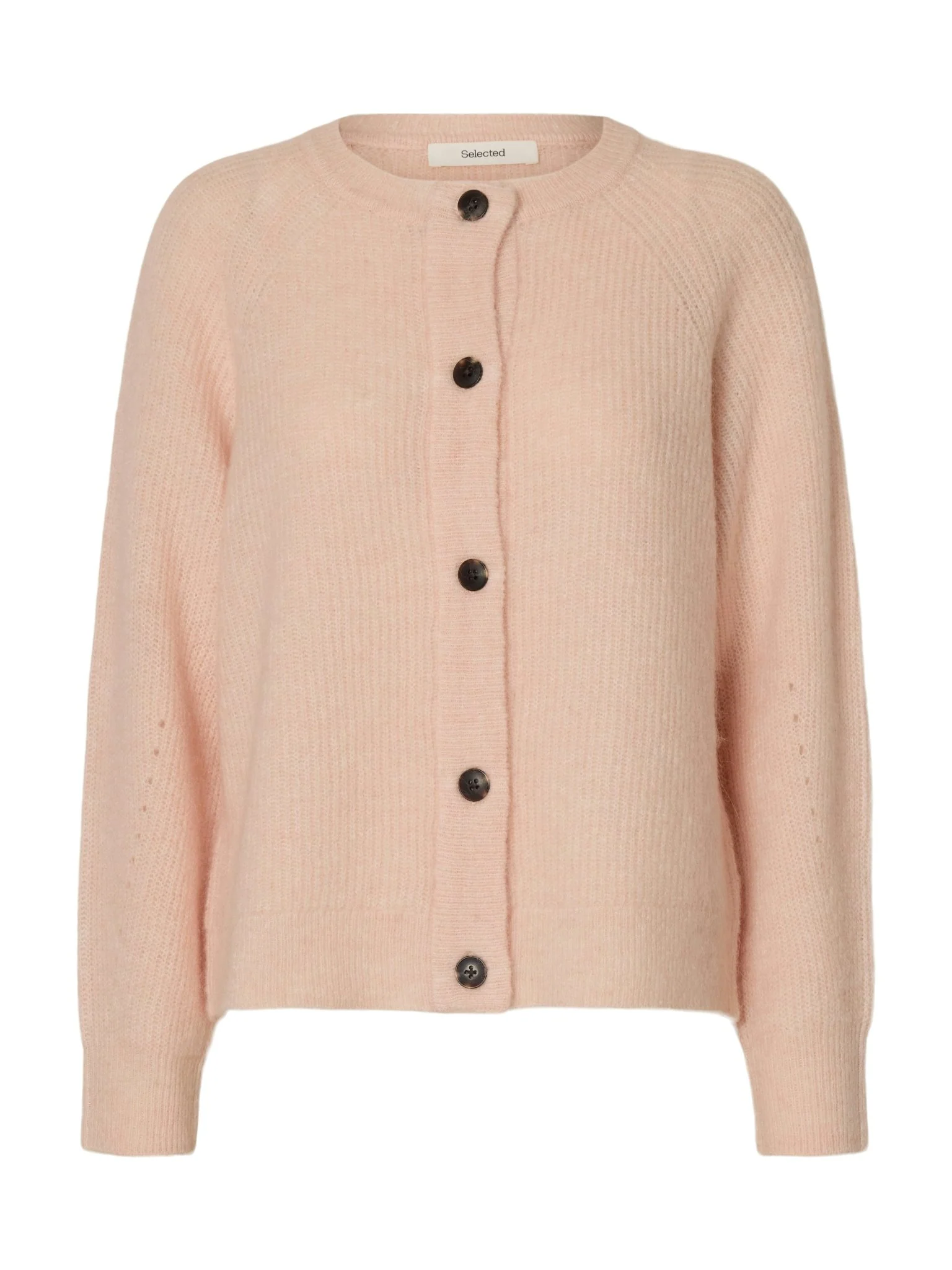 Lulu Ls Knit Short Cardigan Pale Dogwood Melange - Image 2