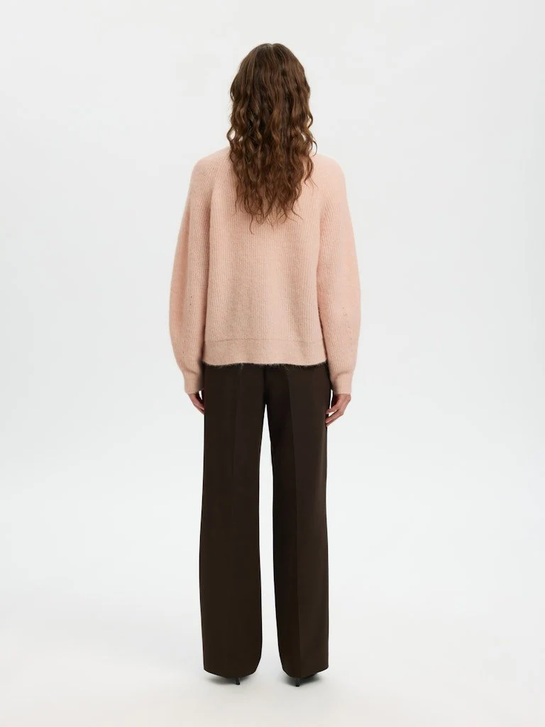 Lulu Ls Knit Short Cardigan Pale Dogwood Melange - Image 7