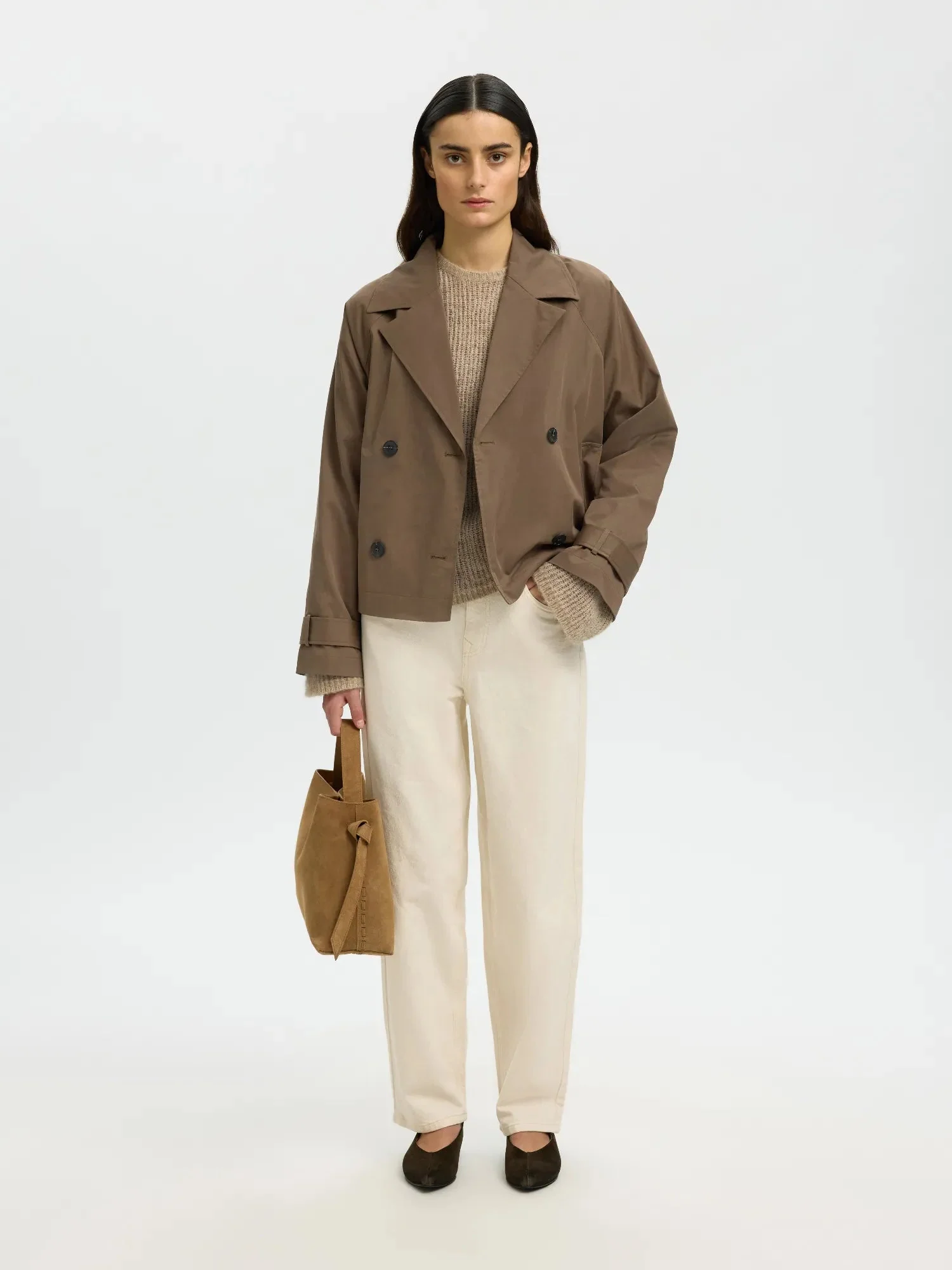 New Cilo Short Trenchcoat Chocolate Chip - Image 5