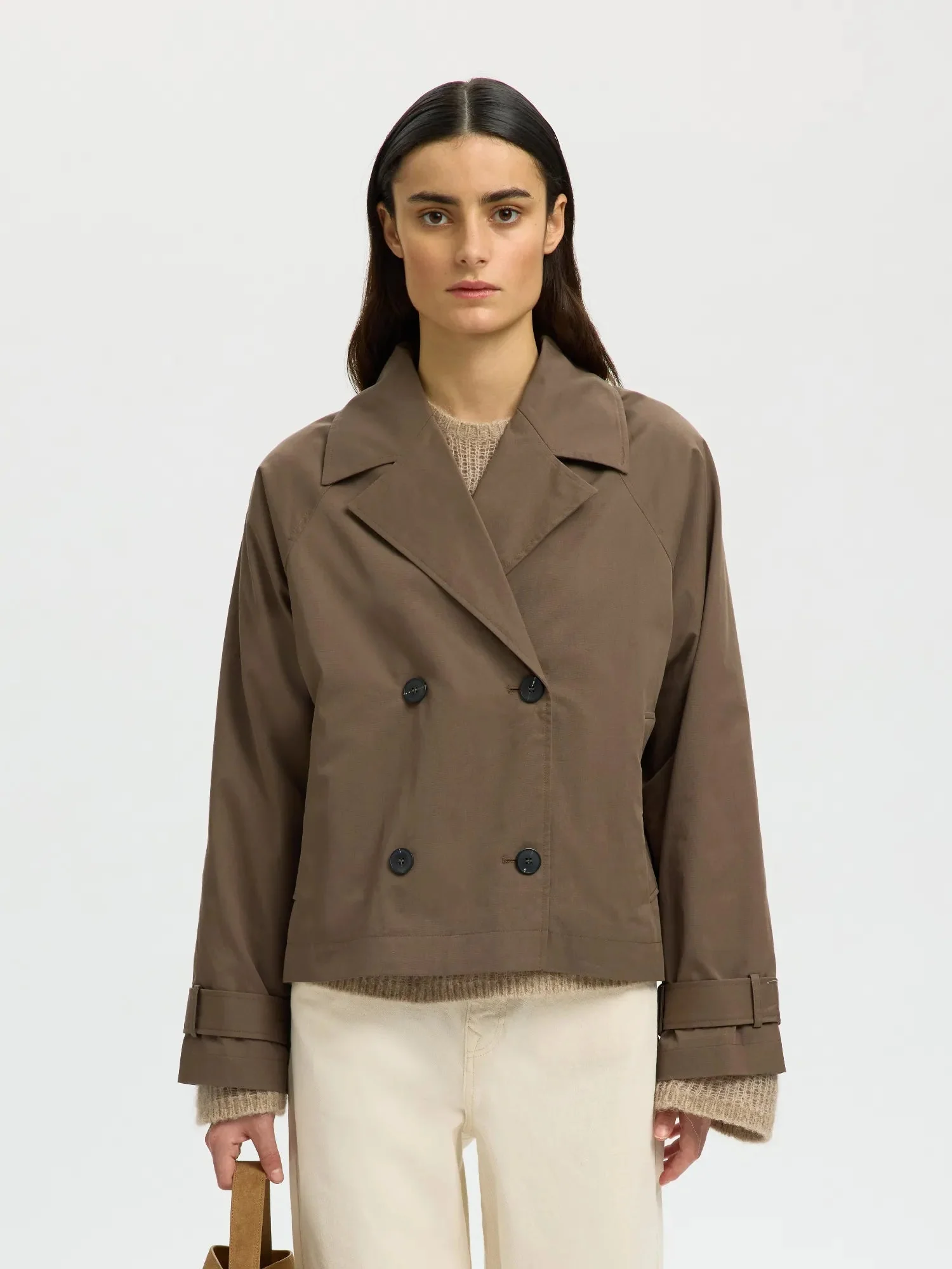 New Cilo Short Trenchcoat Chocolate Chip - Image 6