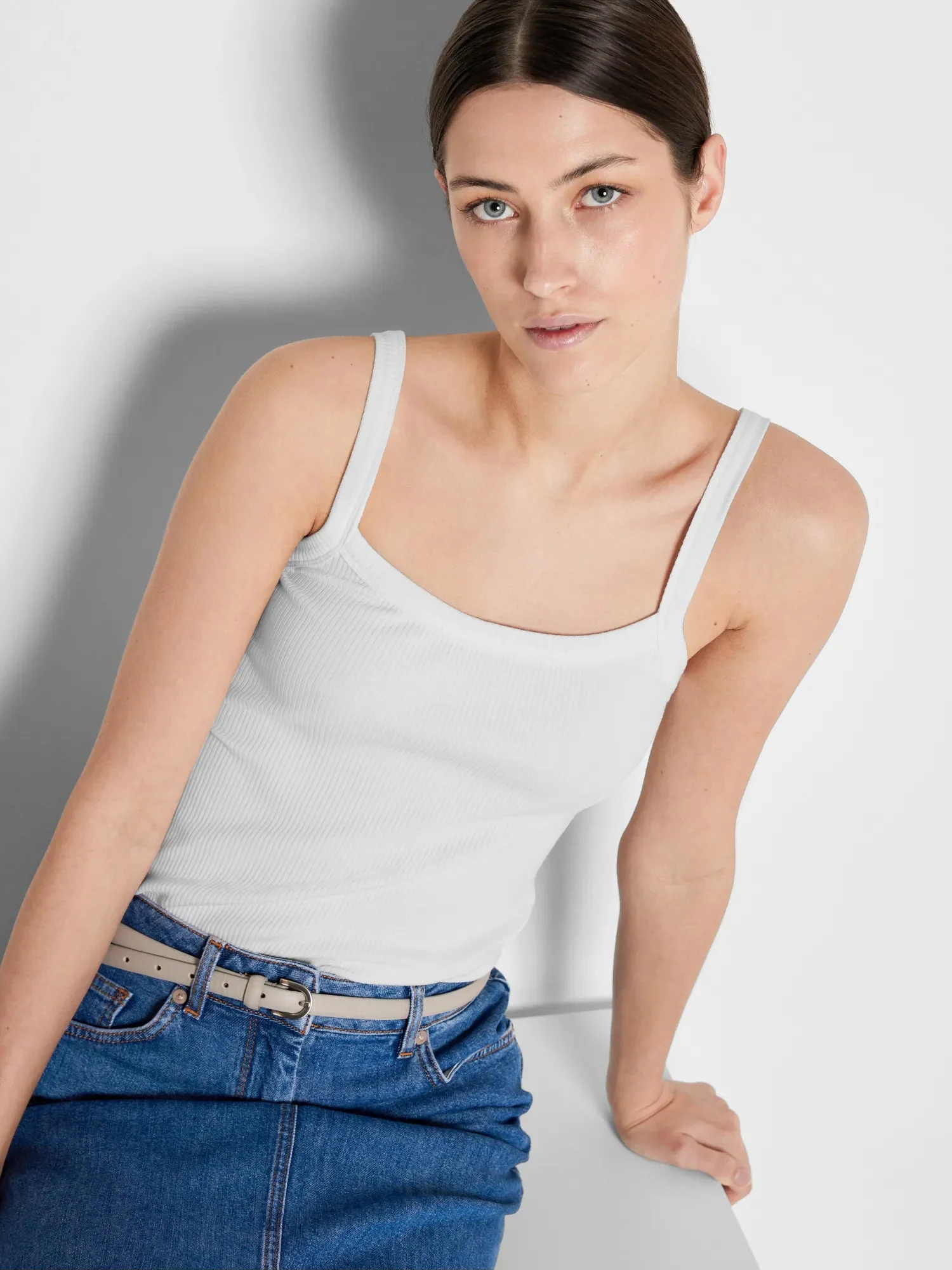 Celica Anna Strap Tank Top Snow White - Image 9