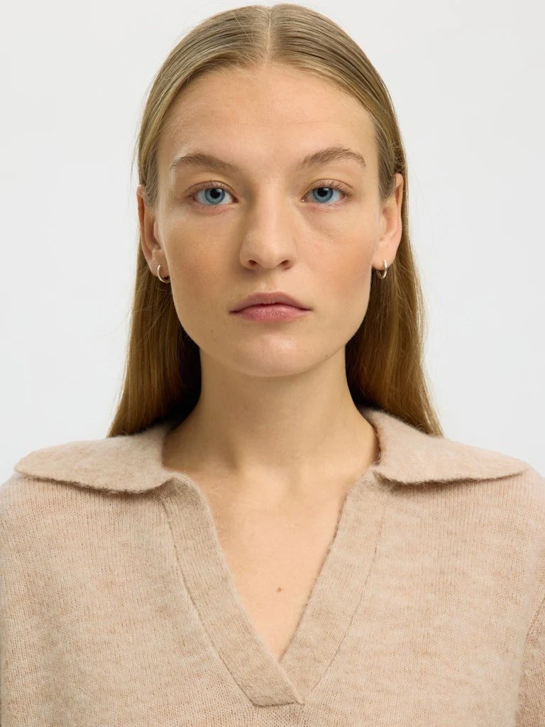 Lulu Ss Knit Polo Birch Melange - Image 11