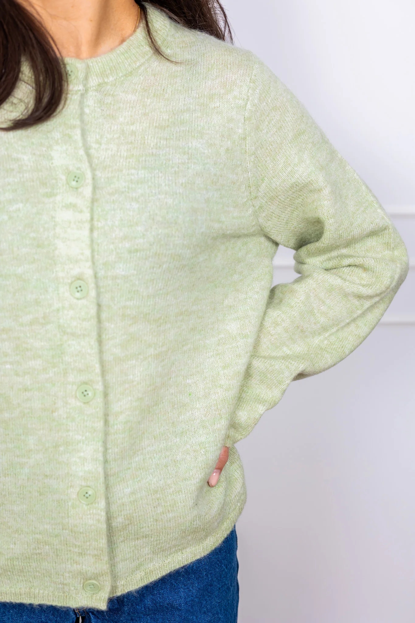 Lulu New Ls Knit Cardigan Lint Melange - Image 10