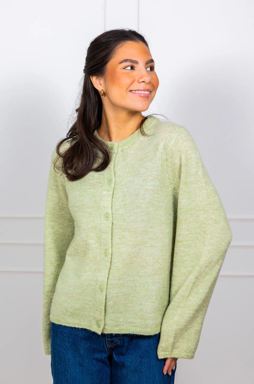 Lulu New Ls Knit Cardigan Lint Melange - Image 5