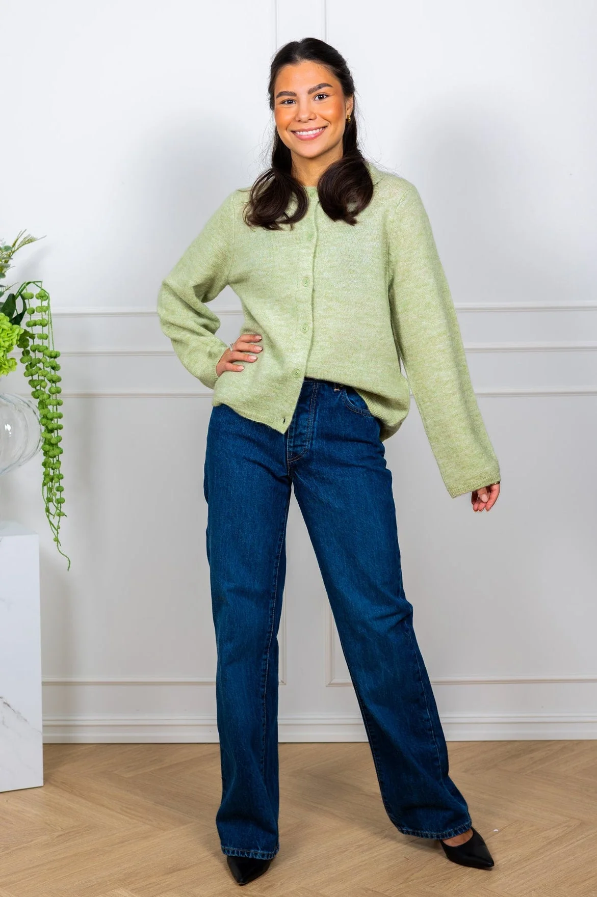 Lulu New Ls Knit Cardigan Lint Melange - Image 8