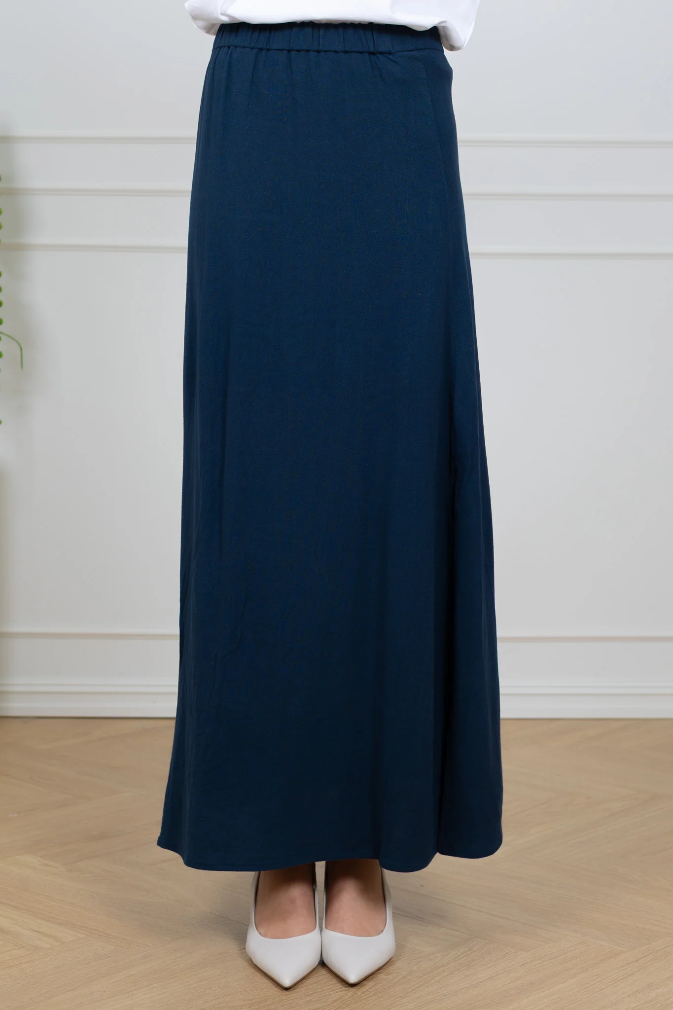 Viva Hw Ankle Linen Blend Skirt Dark Sapphire - Image 4