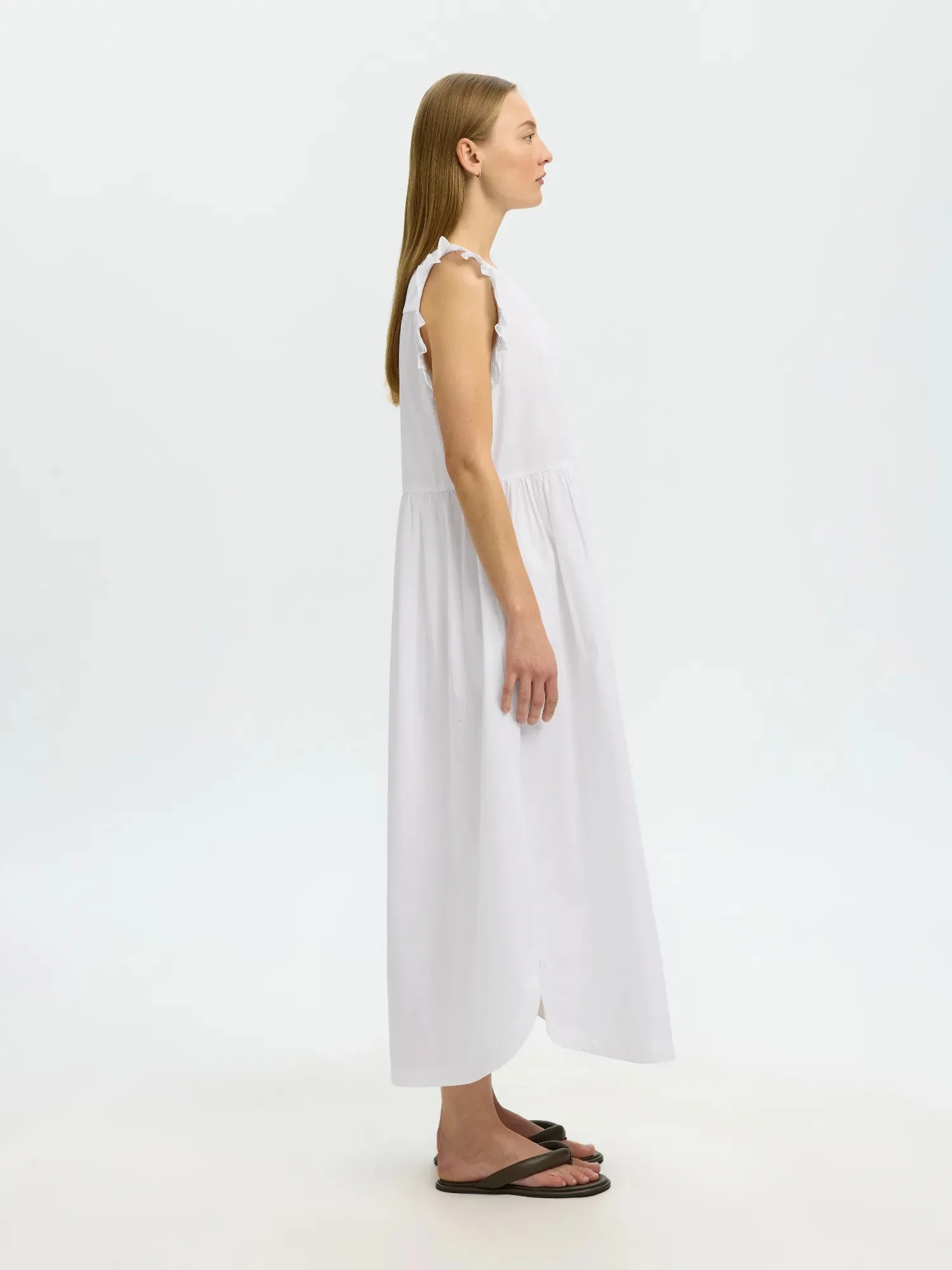Blair-Ida Regular Sl Long Dress Bright White - Image 10