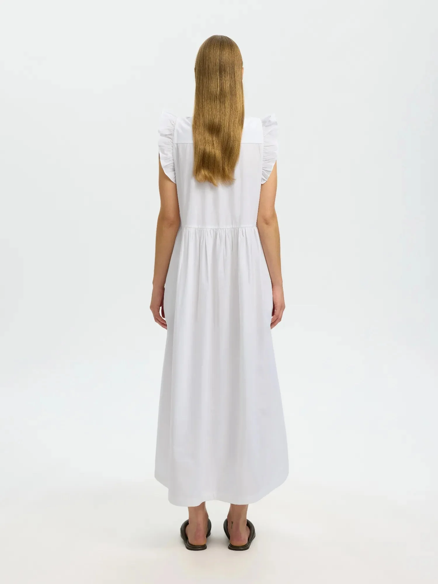 Blair-Ida Regular Sl Long Dress Bright White - Image 11