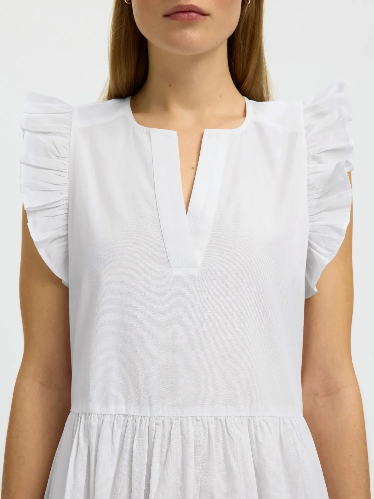 Blair-Ida Regular Sl Long Dress Bright White - Image 12