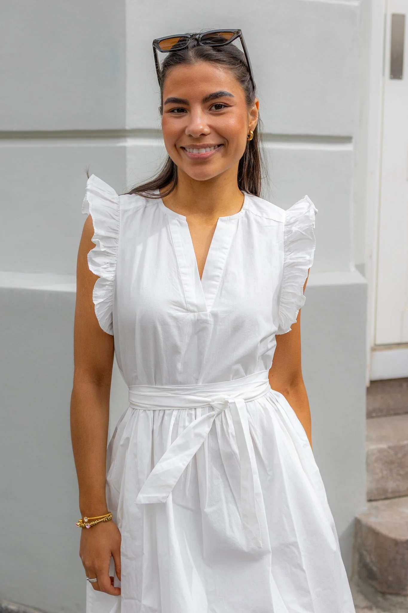 Blair-Ida Regular Sl Long Dress Bright White - Image 5