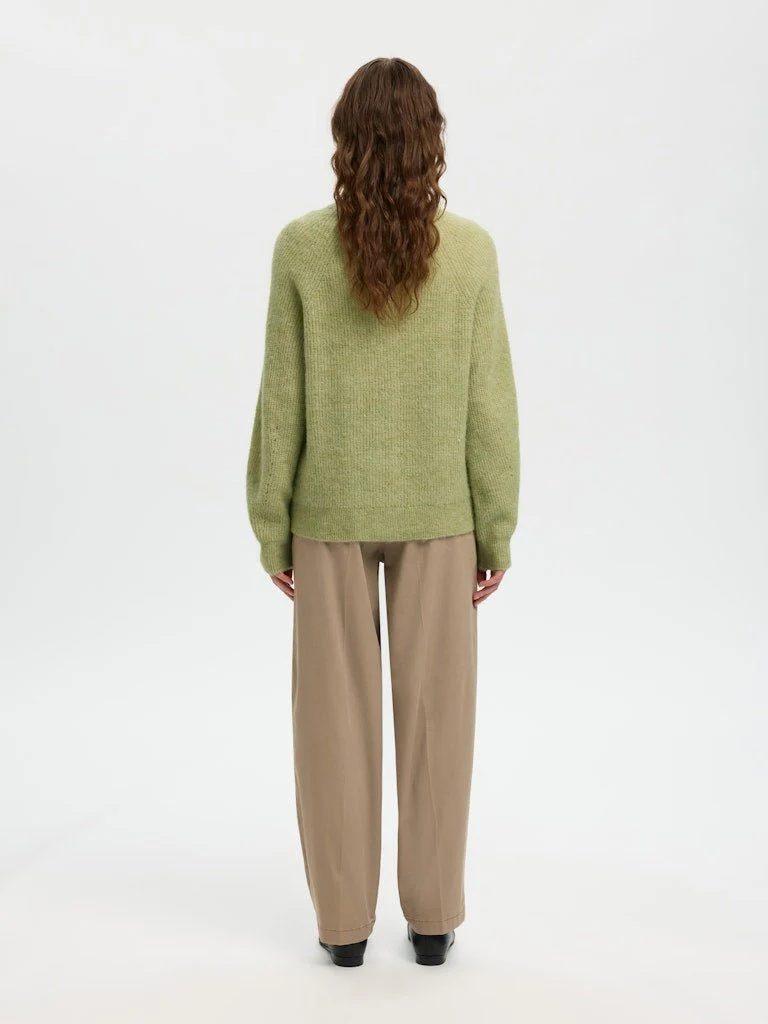 Lulu Ls Knit Short Cardigan Lint Melange - Image 10