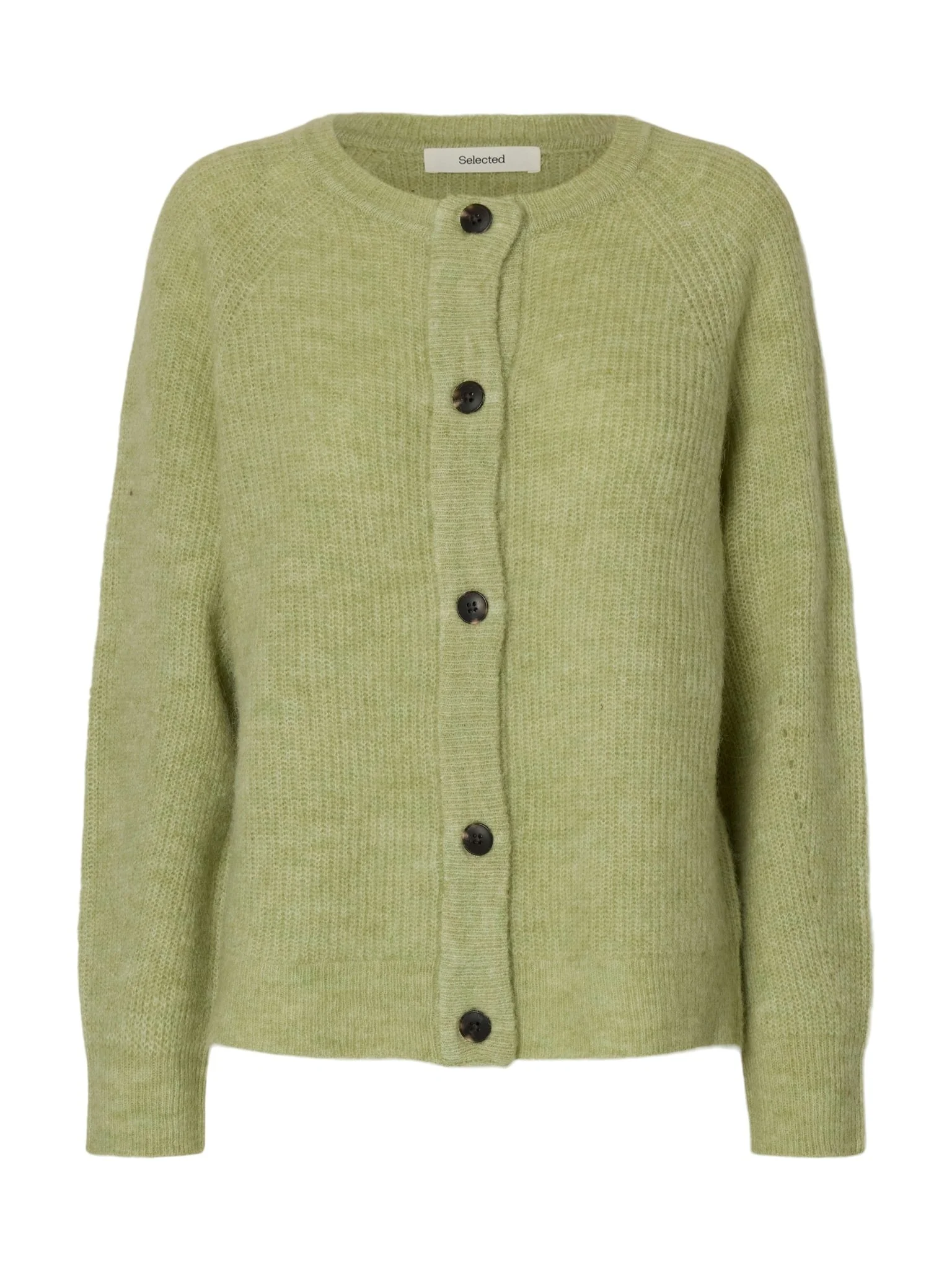 Lulu Ls Knit Short Cardigan Lint Melange - Image 2