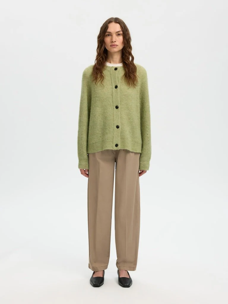 Lulu Ls Knit Short Cardigan Lint Melange - Image 8
