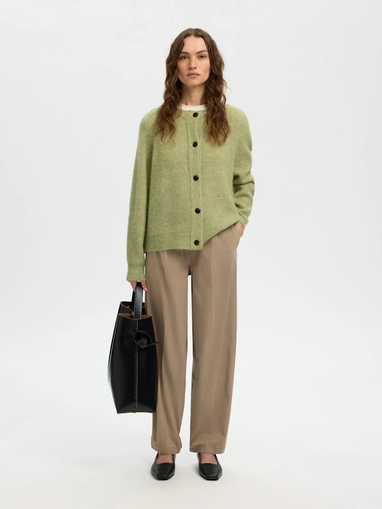 Lulu Ls Knit Short Cardigan Lint Melange - Image 9