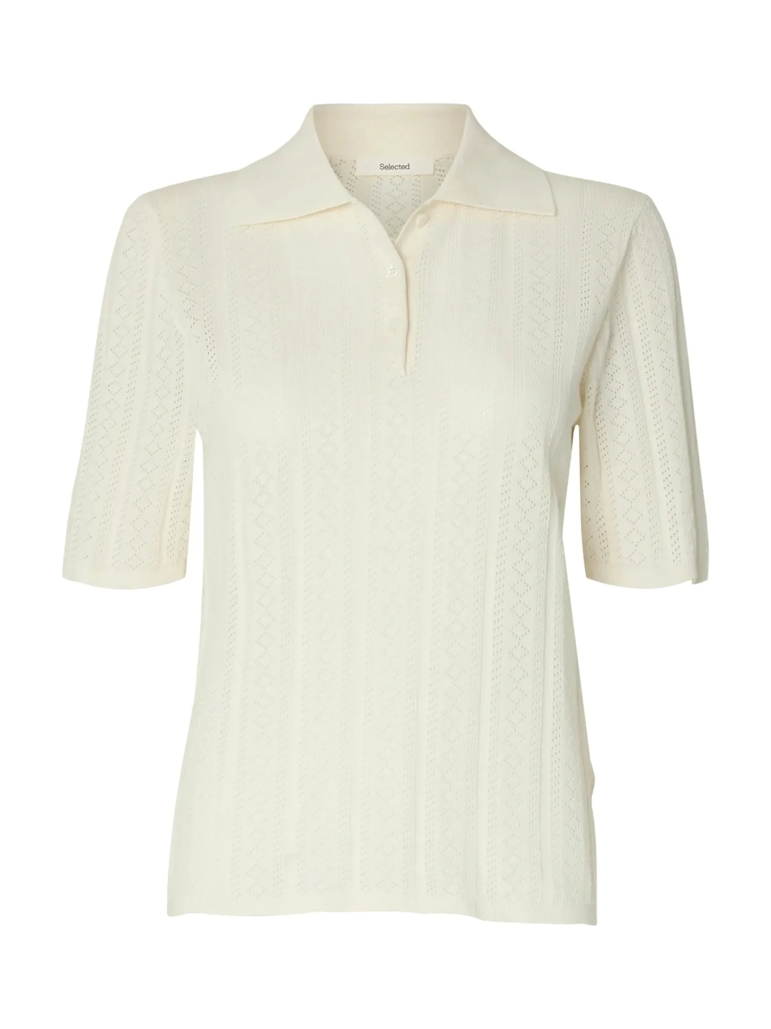 Toledo Structure 2/4 Knit Polo Neck Snow White