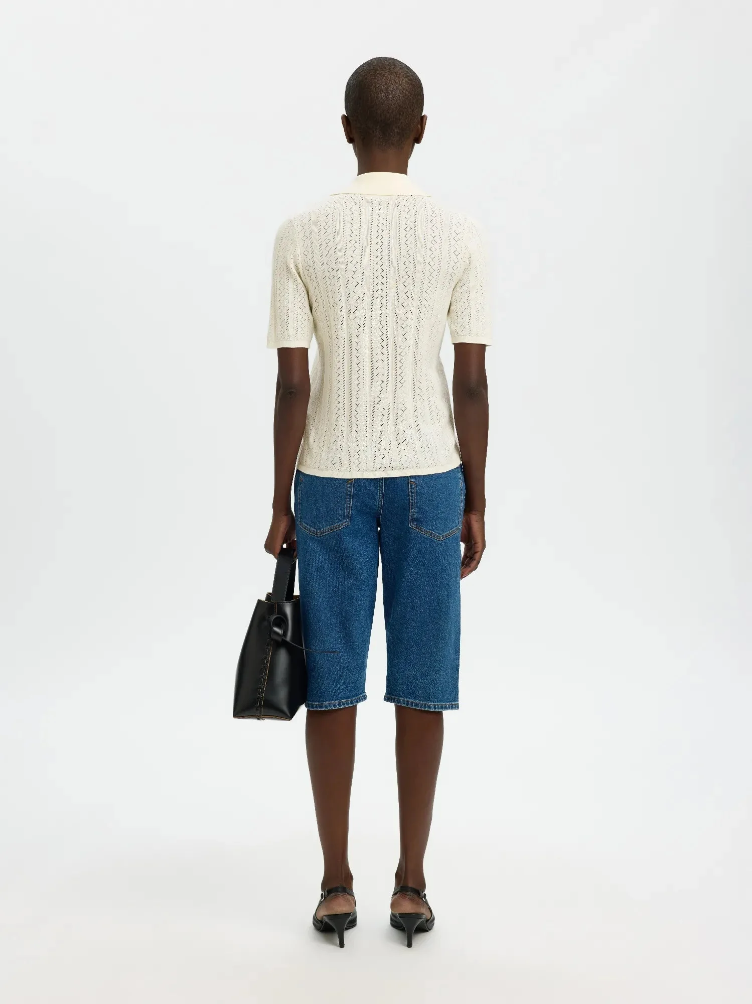Toledo Structure 2/4 Knit Polo Neck Snow White - Image 6