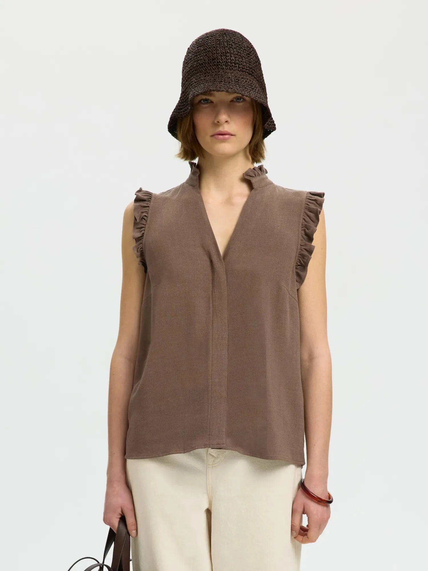 Viva Sl Sun Ruffle Top Chocolate Chip - Image 10